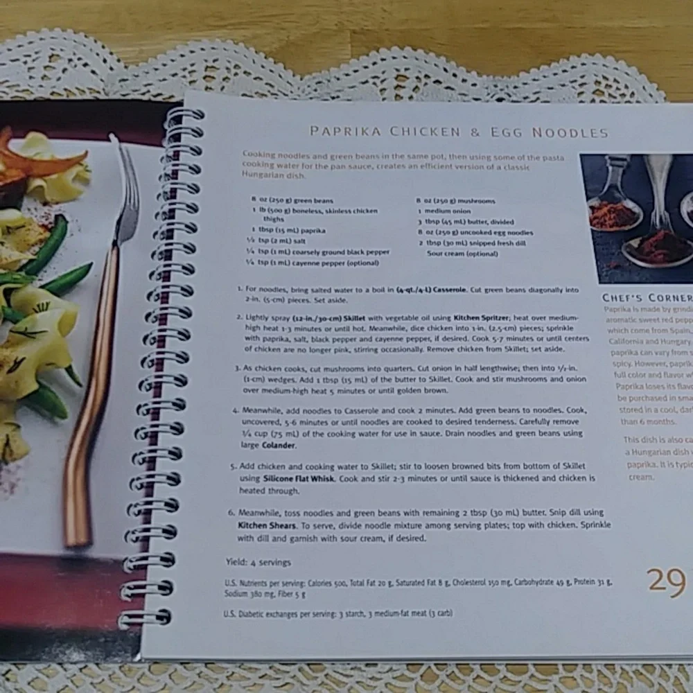 Pampered Chef Cookbook, 29 Minutes to Dinner Vol 1 Quick Meal Menus